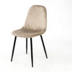 Стілець Марс чорний/велюр мокрий пісок