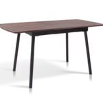 Стіл Соло 110(+35)*70 чорний метал/дуб ТК (горіх)