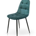 Стілець Квест, чорний / велюр темно-зелений
