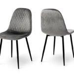 Стілець Марс чорний/велюр сірий