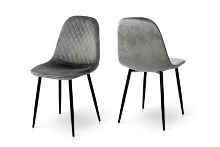 Стілець Марс чорний/велюр сірий