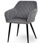 Крісло Акура HC-R17, чорний/велюр сірий