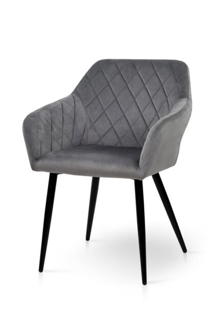 Крісло Акура HC-R17, чорний/велюр сірий