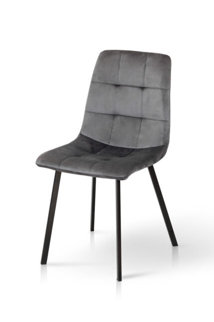 Стілець Ментос чорний/ велюр сірий