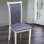 Стілець Симпл, білий/сіра тканина---