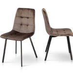 Стілець Ментос чорний/ велюр тобакко