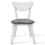 Стілець Лукас м'який, білий/сіра тканина