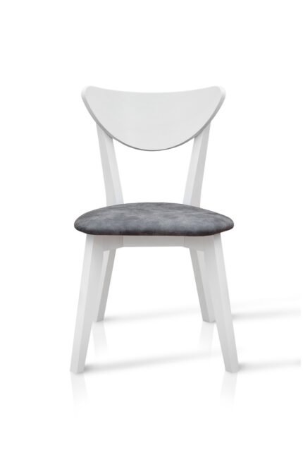 Стілець Лукас м'який, білий/сіра тканина