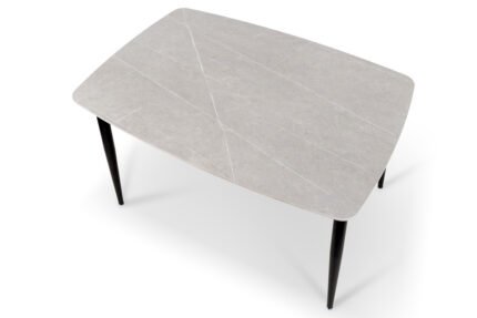 Стіл КИПАРИС 120*80, чорний/ сірий мармур