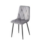 Стілець Меморі, чорний/ велюр сірий