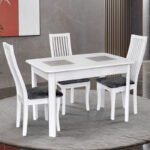 Стіл обідній Бостон (1150+390)*740, білий