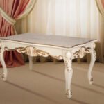 Стіл журнал Скарлетт 100*60, слонова кістка+патина