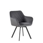 Стілець поворот Імпульс, чорний/велюр темно-сірий