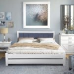 Ліжко Еріка1800*2000 білий Аляска 05 сірий