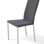 Стілець Соло, метал білий/ тканина сіра