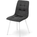 Стілець Чілі (круглий) білий/мкфібра вінтаж сірий