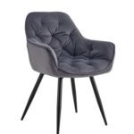 Крісло Парадіз HC-R18, чорний/ велюр сірий
