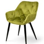 Крісло Парадіз HC-R18, чорний/велюр оливковий