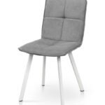 Стілець Тетріс, метал білий/ тканина світло сіра
