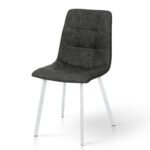 Стілець Чілі (квадрат) білий/ сіра стальRU-07