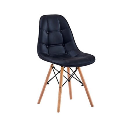 Стілець ДЖАСТІН, шкірзам чорний