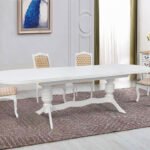 Стіл обідній Гетьман (200+2*40 )/100, білий