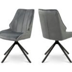 Стілець Спіннер чорний/велюр сірий