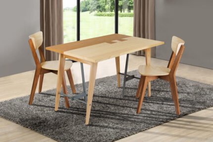 Стіл  Дублін (120/75) каркас натур/столеш горіх---