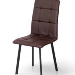 Стілець Трініті, метал чорний/ шкірзам коричн