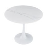 Стіл Опал (D=90), білий/кераміка білий
