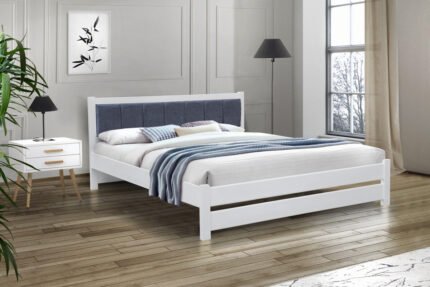 Ліжко Еріка1600*2000 білий Аляска 05 сірий