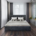 Ліжко Мішель 1600*2000 с п/м Аляска 10 темно-сірий