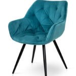Крісло Парадіз HC-R18, чорний/ велюр аквамарин