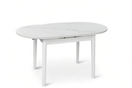 Стіл Тітан 110/140*75, білий/керам мрамор