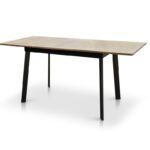 *Стіл Етна 120(+40)*75 чорний/МДФ шпон дуб натур