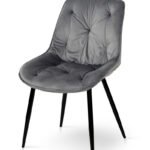Стілець Прадо-R чорний/ велюр сірий
