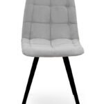 Стілець Софт, метал чорний/ тканина світло сіра