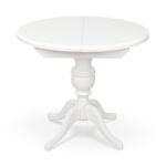 Стіл обідній Гермес Д=89 ( +38 ), білий