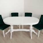 Стіл обідній Оскар Люкс (160+2*40)/90 білий---