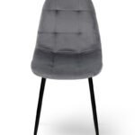 Стілець Квест, чорний/велюр сірий