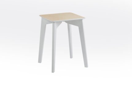 Табурет Сінгл каркас білий/кришка натур---