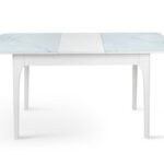 Стіл Фієста (110+35)*70, білий/мрамор білий