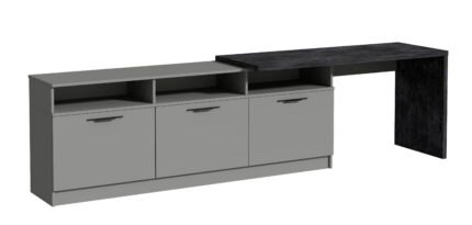 Тумба під ТБ Rosso/Россо розпашна 3000х600х804, Готові кольорові рішення  Бетон темнний