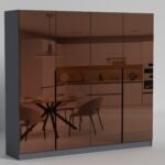 Шкаф распашной 2000 4-дв. Noir/Нуар, Готові кольорові рішення  Біле дерево