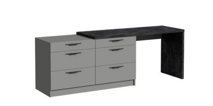 Тумба під ТБ Rosso/Россо з шухлядами 2300х600х804, Готові кольорові рішення  Бетон темнний