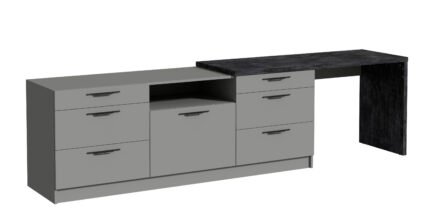 Тумба під ТБ Rosso/Россо з шухлядами 3000х600х804, Готові кольорові рішення  Бетон світлий