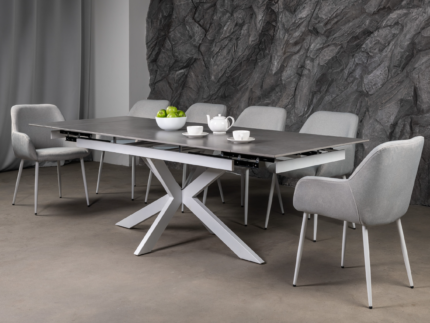 Керамический стол Тициано TML-1150 деликато грей + белый